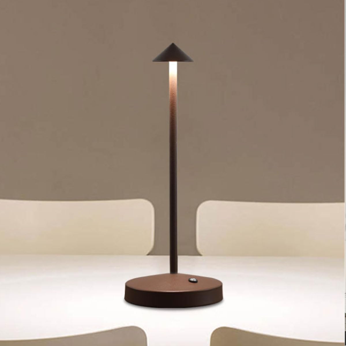 Luminária Abajur de Mesa Moderna Sem Fio Recarregável USB com Variação de Led e Dimmer,