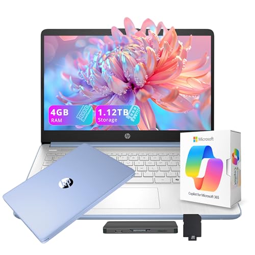 HP Stream 14' HD Laptop with AI Copilot for Student & Business, Intel Processor N150, 4GB RAM...