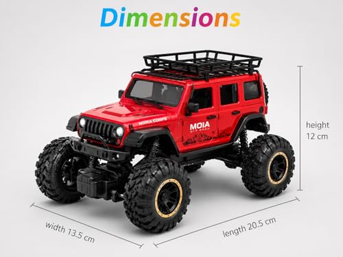 Image of Royal Cellar Defender Climbing Remote Control Car, 1:18 RC Monster Truck 2WD with Dual Spray Smoke, LED Lights, 2.4GHz Long Range, Alloy Body Off Road Car, Type C Rechargeable (Thar Ro)