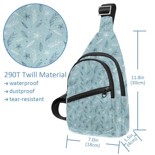 Sac de poitrine homme pour libérer vos poches | Sac à bandoulière zippé feuilles tombantes - 4