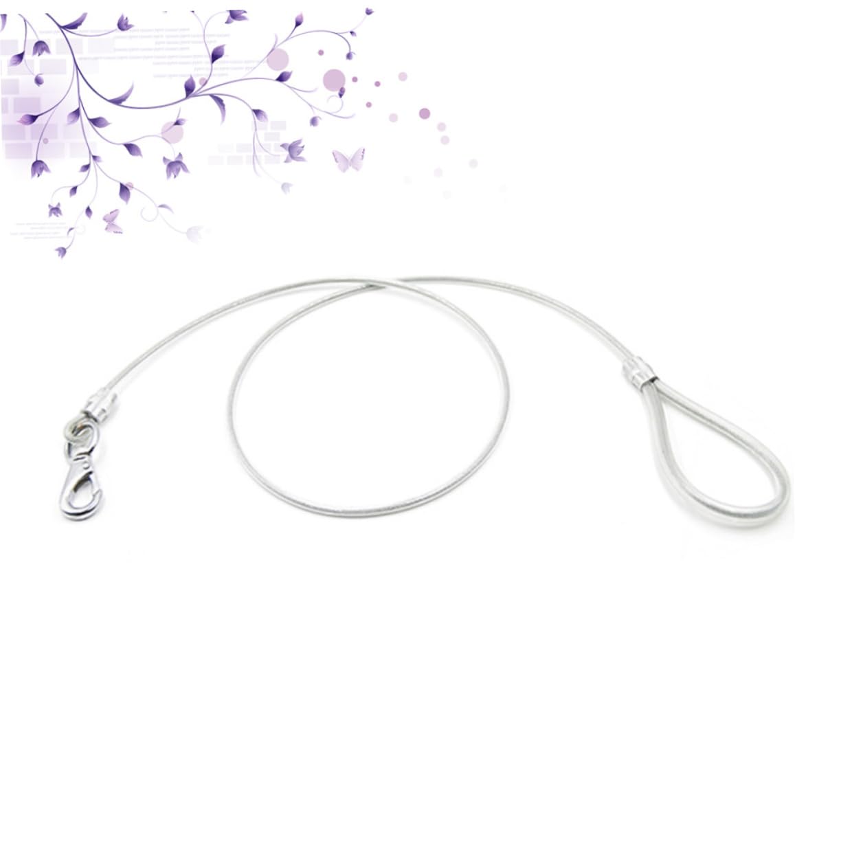 Generic Steel Wire Dog Leash White Durable Pet Training Lead for Large Dogs Water Resistant Lightweight for Outdoor Activities and Training