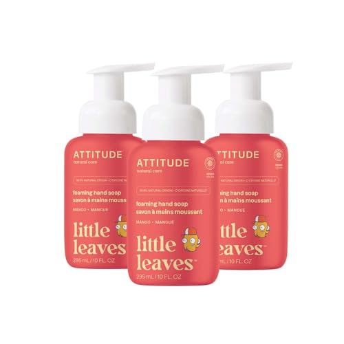 ATTITUDE Foaming Hand Soap for Kids EWG Verified Dermatologically Tested Plant- and Mineral-Based Ingredients Vegan Mango 10 Fl Oz (Pack of 3)