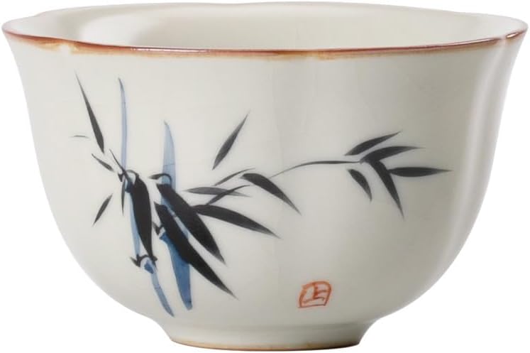 GSOUL Kungfu Tea cup Beige Ru Kiln Master Cup Personalized Hand-painted Celadon Tea Cups Single Small Size Tealight Ceramic Small Tea Cups