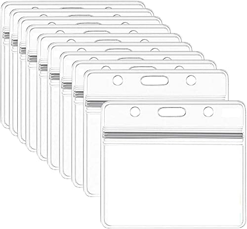 Porte Badge, 10 Pcs Porte-Badge Transparent Porte-Badges en Plastique Étanche Porte-Cartes d'Identité Pour Carte d'Étudiants, Carte De Visite, Carte Bus
