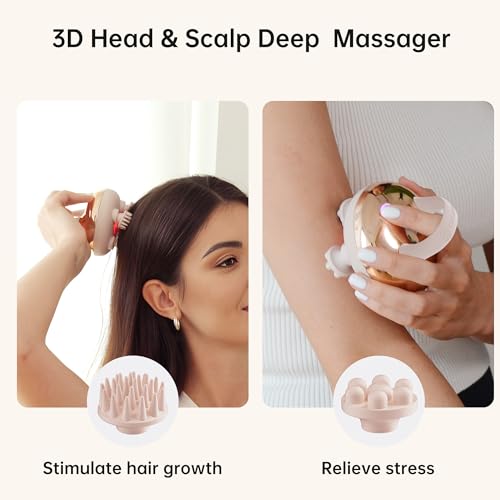 Image of COMFIER Scalp Massager Hair Growth with 3 kneading Modes,Waterproof Hair Massage with 8 Claws for Deep Cleansing,Cordless Head Massager,Body Cat Head Scratcher, Gifts for Women,Men