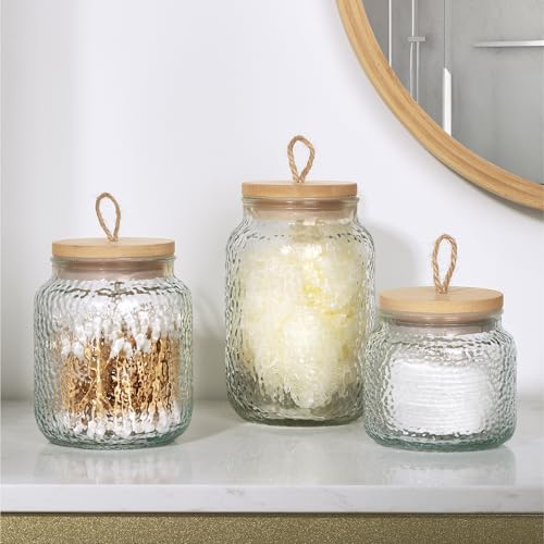 Navaris 3x Pot de Rangement - Accessoire pour Organisation de la Salle de Bain et Cuisine - Boite pour Coton Tige ou Maquillage - Stockage des Aliments...