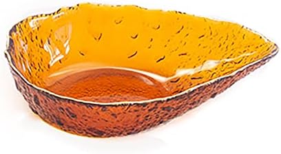 Tiahf Matte Glass Fruits Basket,Leaf Shaped Salad Bowls,Modern Creative Stylish Home Decorative Kitchen Party Desserts Candy,Orange,Large