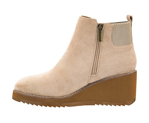 Corkys Footwear Apple Sauced Wedge Bootie, Featuring a 2.25 Inch Heel, Soft Cushioned EVA Insoles for All Day Wear, A Full Inside Zip with an Elastic Gore Sock Top Upper - Main Image