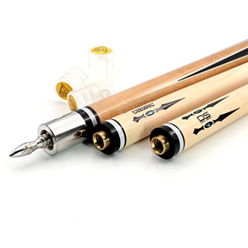 Cuesoul taco de billar 58 pulgadas con 2 shafts y estuche miniatura 6