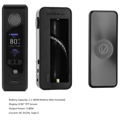 Vaporesso GEN SE Mod 80W Box Mod Support 510 Gewinde Zerstäuber itank T Tank und DTL Vaping, Batterie (nicht im Lieferumfang enthalten), 0.96 Zoll TFT Bildschirm Kein Nikotin (Dunkelschwarz) – Bild 3