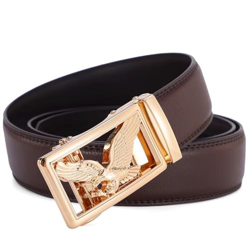 Image of WildHorn Men's Genuine Leather Belt for Men| Premium Auto-Lock Buckle | Adjustable up to 48 inch | Formal & Casual Wear | Micro-Adjust Fit | Stylish Gift Box Included