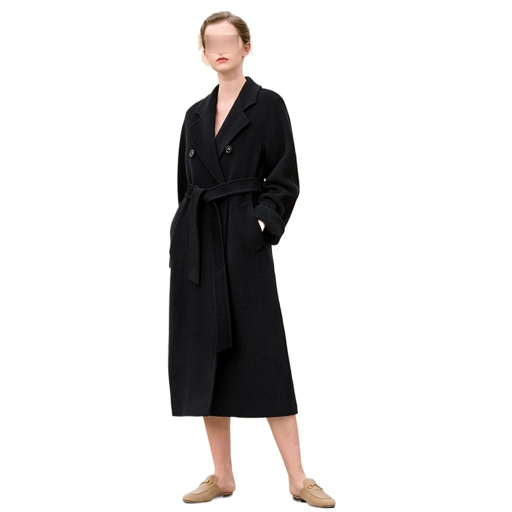 Cappotto in cashmere di fascia alta Cappotto in tweed di lana cammello di media lunghezza da donna invernale