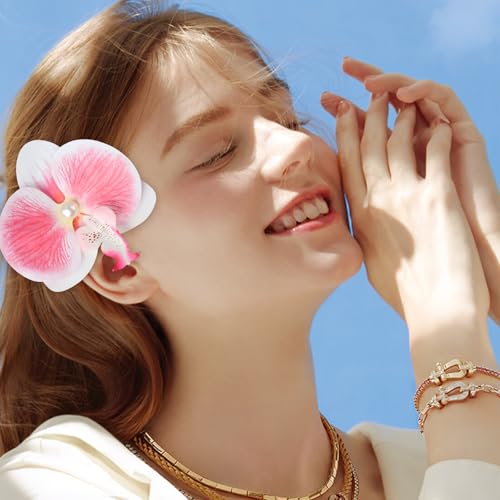 6 pinzas para el cabello con flores hawaianas miniatura 7