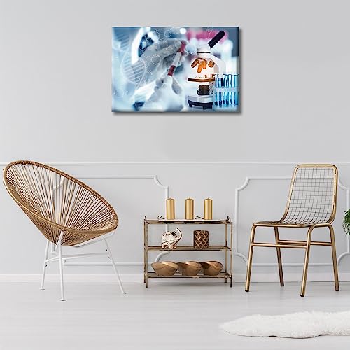 Image of TUMOVO Medical background Poster Wall Art Medical Decor Medical Pictures Bathroom Decor Wall Art 1 Panel Clinical Laboratory Modern Artwork Print on Canvas Framed Ready to Hang (12 inch Wx18 H)