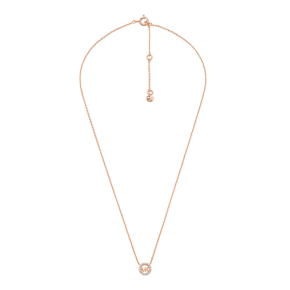 Michael Kors - Collana da donna Premium Kors MK con pendente in argento sterling tonalità oro rosa, MKC1726CZ791