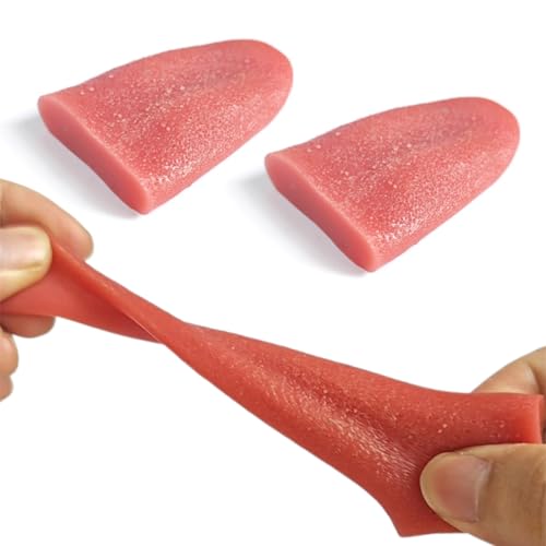 QEXUJOW Farces et attrapes,Deux fausses langues rétractables, accessoires de langue artificielle, accessoires de fantaisie, décorations, accessoires de magie.