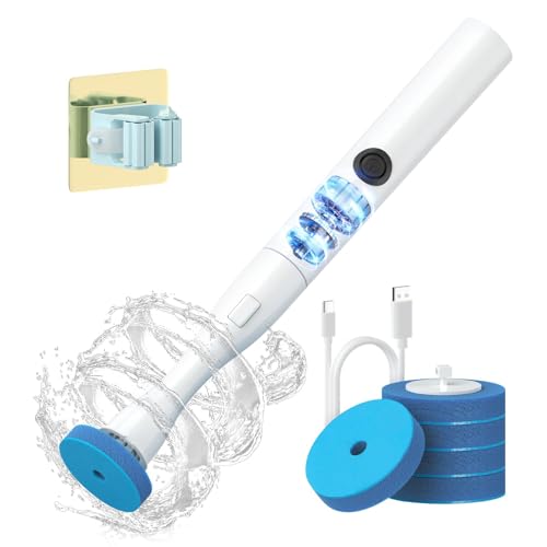 AIR U+ Hands-Free Electric Toilet Brush for Seniors & Busy Households - No Bending Effortless Clean with Disposable Heads & Holder Set