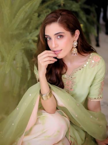 Image of Heavy Embroidery & Sequence Work Kurti Farshi Palazzo with Dupatta Set for Women