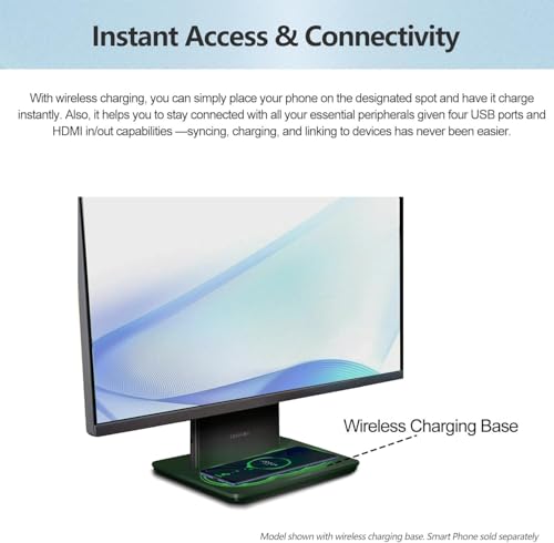 Image of Lenovo IdeaCentre All-in-One Desktop Computer, 27 inch FHD Touch IPS Display, 8-core Intel Core i5-13420H, 32GB DDR5, 1TB SSD, Office 365 for The Web, Wireless KB & M, Wireless Charging Base, Win 11