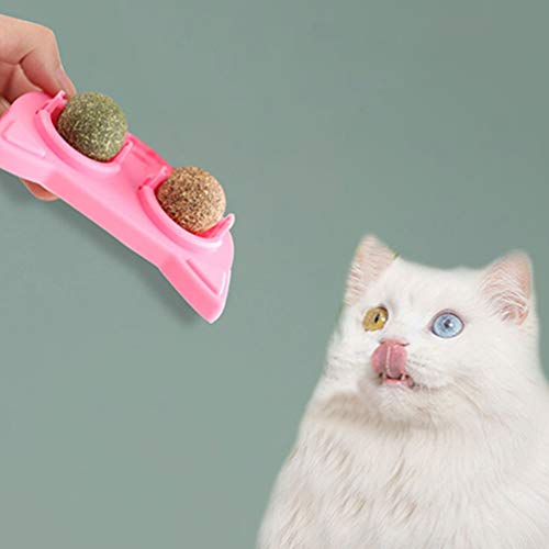 Balacoo 2 peças bola de menta que lambem gatos, bola de menta pura e natural, bolas de erva de gato,