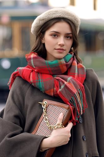 CYian Winter Scarf for Women Cashmere Feel Plaid Scarf Blanket Scarfs Winter Fall Shawls and Wraps Large Scarves Gifts4