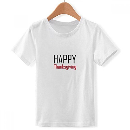 T-Shirt Thanksgiving pour Garçon XXX-Grand Cadeau Blanc Amusant Motif Multicolore