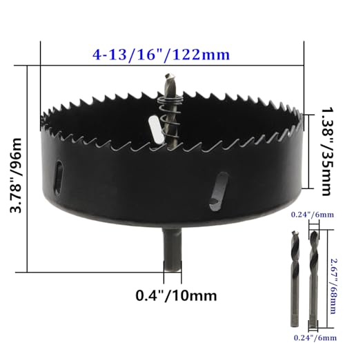Image of 4-13 /16 inch /122mm Hole Saw Bi-Metal Hole Saw for Hard Wood,Plywood and Drywall