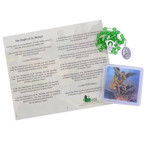Saint Michael Chaplet Gift Set | Includes Chaplet, Hard Plastic Case, and Instruction Prayer Card | Catholic Devotional Prayer2