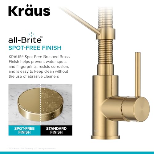 KRAUS Brushed Brass 18.75 in Pull Down Kitchen Faucet KPF-1610BB - image 5