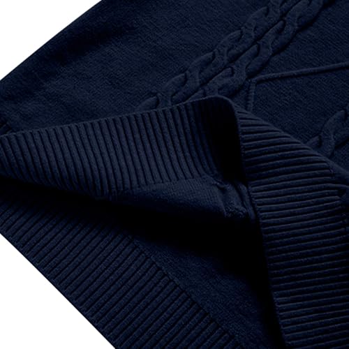 Men's Sweaters Half Zip Long Sleeve Stand Collar Sweater Slim Fit Knitted Warm Pullover Tops for Winter3