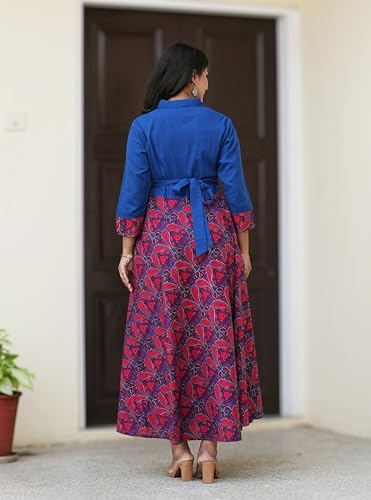 Image of Yash Gallery Women's Floral Printed Anarkali Maxi Dress