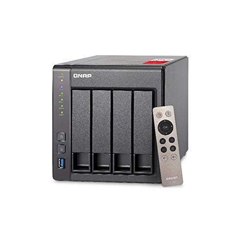 QNAP TS-451+ - Dispositivo de Almacenamiento en Red NAS (Intel Celeron Quad-Core, 4 bahías, 2 GB RAM, USB 3.0, SATA II/III, Gigabit), No Hard-disk, Negro