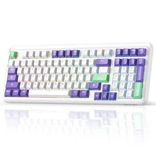 TECKNET Mechanical Keyboard, Tri-Mode BT5.0/2.4GHz/USB-C Hot...