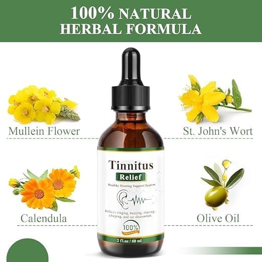Image of Tinnitus Relief Ear Drops 60ml | Natural Oil for Ringing, Buzzing & Ear Noise | Gentle Formula for Ear Comfort & Hearing Support | Improves Clarity (1)