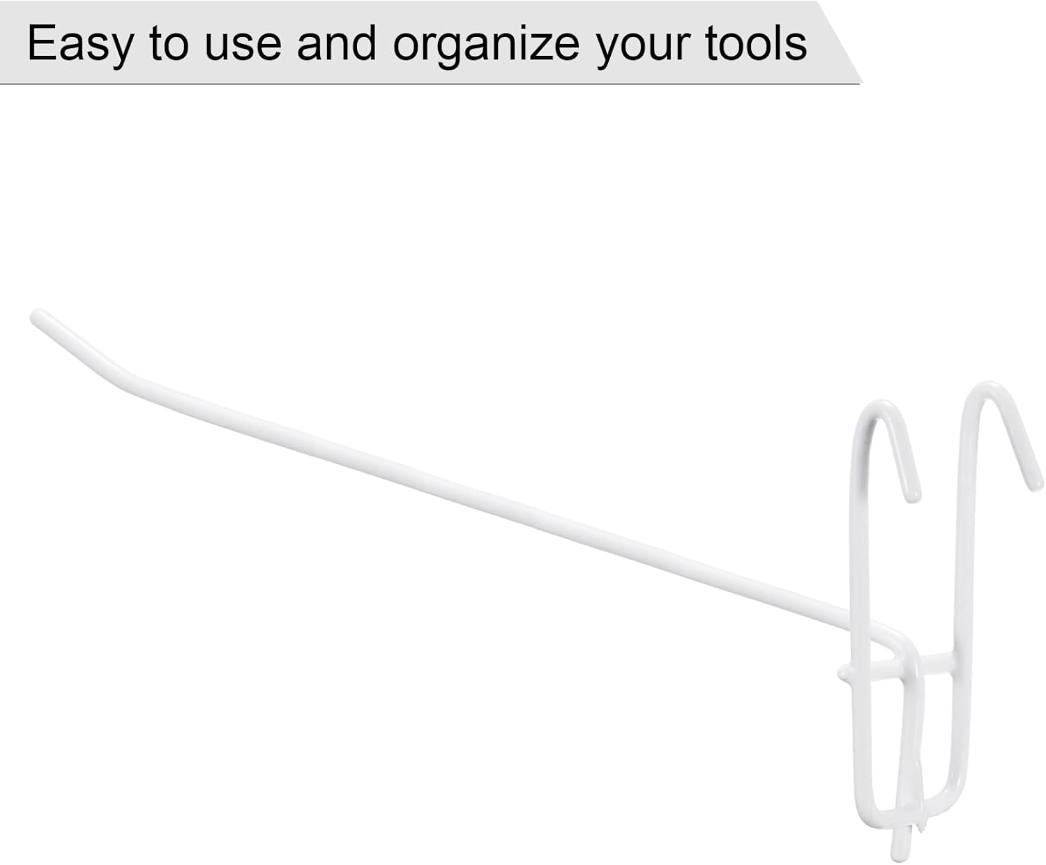 MECCANIXITY Grid Wall Display Hooks Store Garage Storage Wall Organizers 8 Inch White, Pack of 30