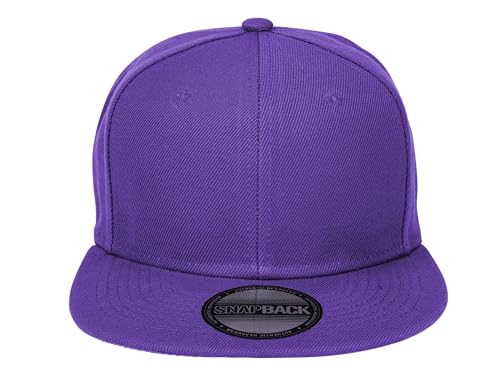 Image of Gelante Snapback Hats for Men - Flat Bill Brim Baseball Cap Hat - Plain Blank Adjustable