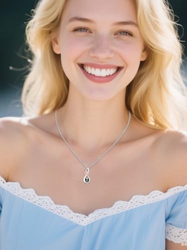 Tahitian Black Pearl Necklace Infinity Gifts for Women Wife Wedding Birthday Anniversary Jewelry Valentines Christmas Day Gifts 925 Sterling Silver4