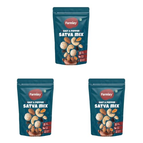 Image of Farmley Snack Mix | 120g | 6 Superfood in 1 Mix | Mixed Nuts, Mixed Dry Fruits, Dry Fruits, Nuts and Seeds Mix, Almonds, Cashew, Pumpkin & Sunflower Seeds, Guilt free Snack (Pack of 3)