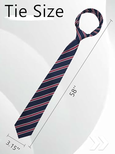 Image of Luckyvestir Striped Ties for Men Classic 3.15 inch Men's Tie Formal Neckties for Business Graduation Dinner Wedding