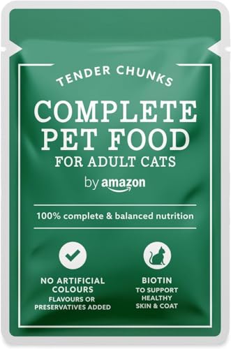 by Amazon Getreidefreies Alleinfutter für ausgewachsene Katzen, gemischte Auswahl in Gelee, 4,8 kg (48 Packungen à 100 g) – Bild 3