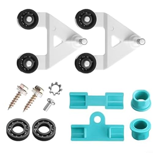 Kit de limpiador de piscina para Hayward para modelos de aspiradora de piscina, 2 rodillos suaves con bujes, 2 rodamientos de turbina, 4 soportes de sillín, 2 tornillos de cabeza hexagonal, 1