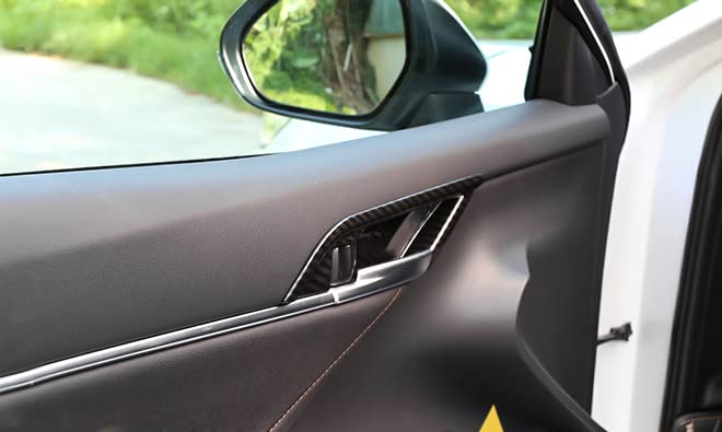 Xotic Tech Interior Car Door Handle Bowl Cover Trim, Carbon Fiber Pattern, Compatible with Camry 2018-2024