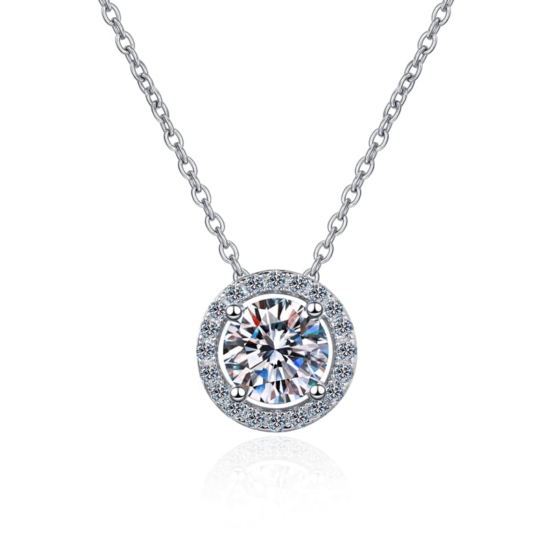 Pendentif infini en moissanite ronde éclat luxueux et finitions argentées