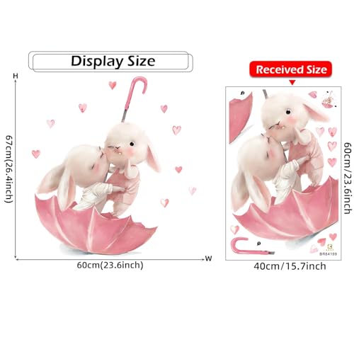 Vinilo Decorativo Sacinora con Conejos Rosados y Paraguas miniatura 4