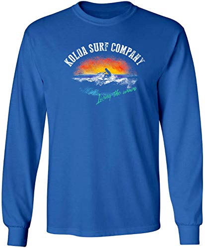 Koloa Surf Company Men's Surfer at Sunset Logo Long Sleeve T-Shirts (XL, Royal/c)