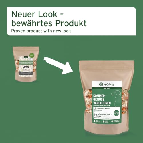 AniForte Barf Zusatz Hund Sommergemüse Variationen 1kg - 100% Natur Hundeflocken, Gemüseflocken Hunde getreidefrei & glutenfrei, Barf Hundefutter, Flockenfutter