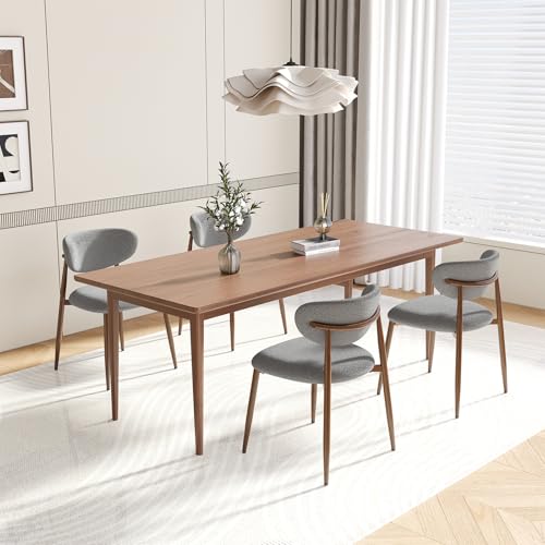 Image of MALOL Upholstered Dining Room Chairs Set of 4, Kitchen Chairs with Metal Legs and Anti Slip Pads, Curved Back Dining Chair for Home and Restaurant Use, Light Grey