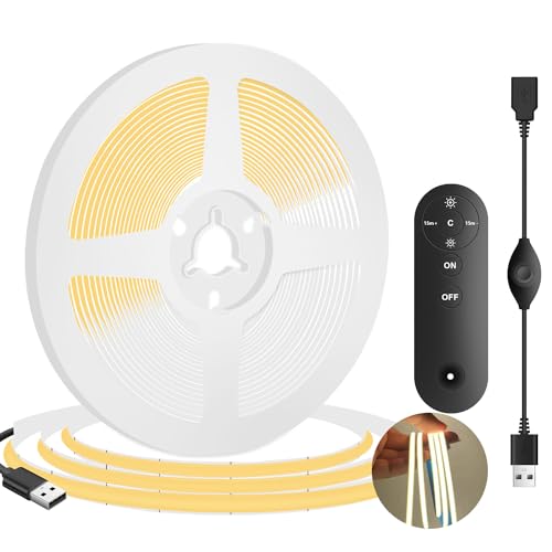Tira LED USB 5mm 5V COB Dimmable 1.5 m 4000K blanco miniatura 1