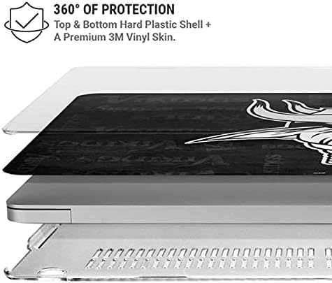 Skinit Case + Skin Compatible with MacBook Air 13in (2020) - Officially Licensed NFL Minnesota Vikings Black & White Design