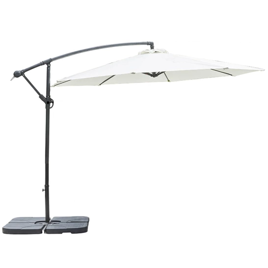 Pied de parasol à roulettes - À remplir d'eau ou de sable - Poids du parasol : 60 l - Base carrée - Noir - 23797